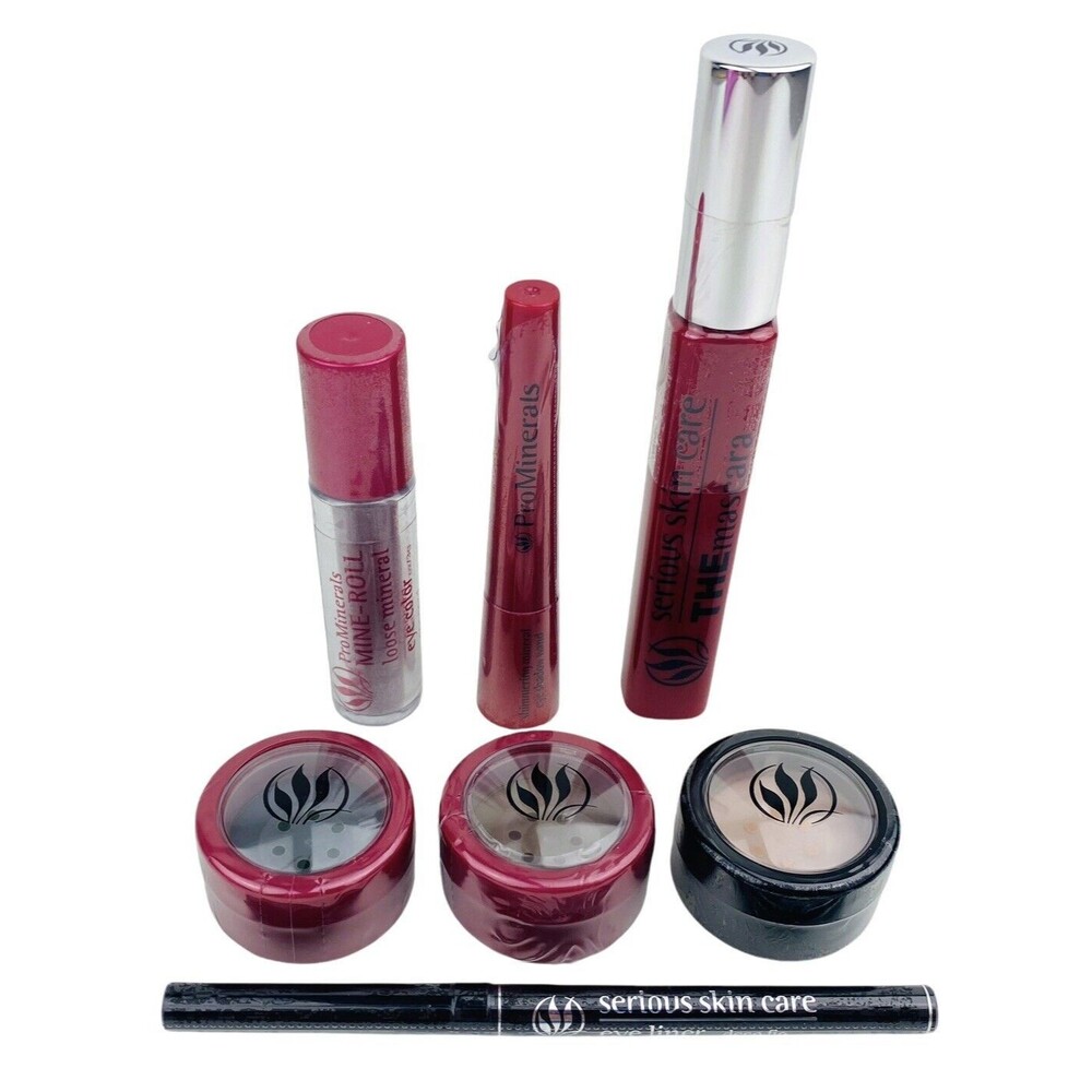 7 Pro Minerals Makeup Lot Loose Mineral Concealer Eye Liner Shadow Mine-Roll NEW